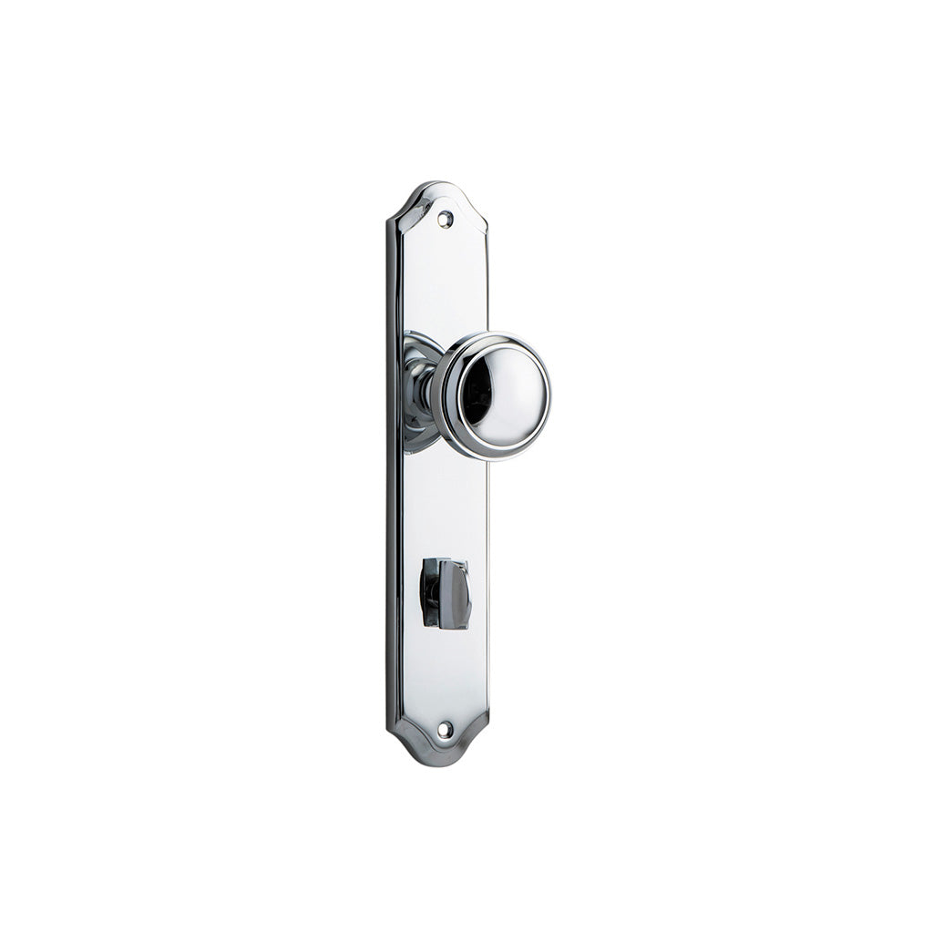 Paddington Knob - Shouldered Backplate Polished Chrome / Privacy / Lever Set Only