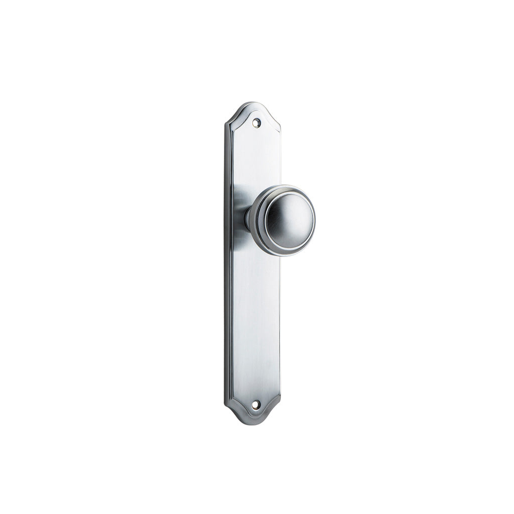 Paddington Knob - Shouldered Backplate Brushed Chrome / Passage / Lever Set Only