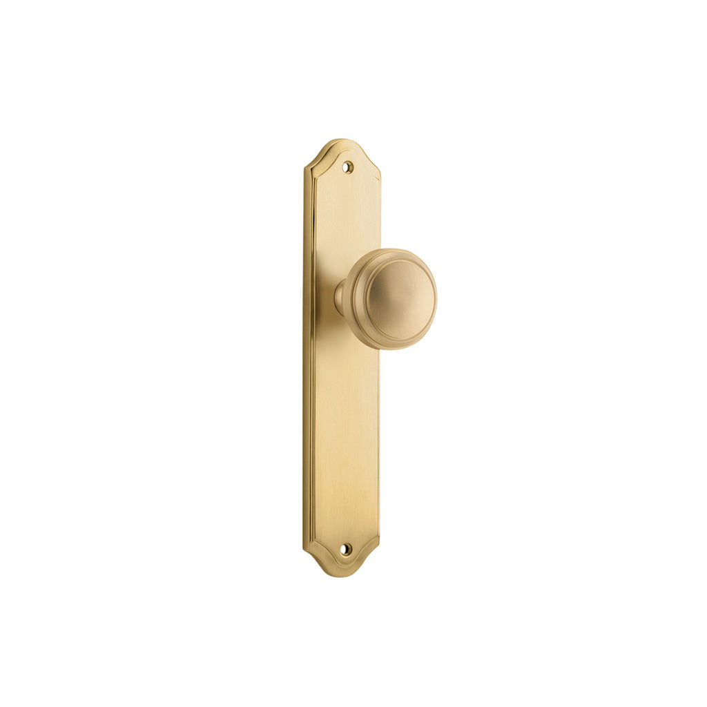 Paddington Knob - Shouldered Backplate Brushed Brass / Passage / Lever Set Only