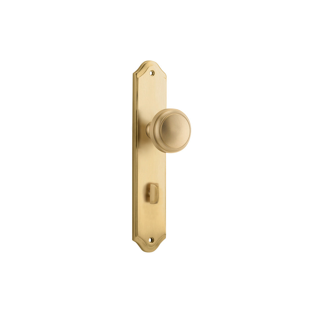 Paddington Knob - Shouldered Backplate Brushed Brass / Privacy / Lever Set Only