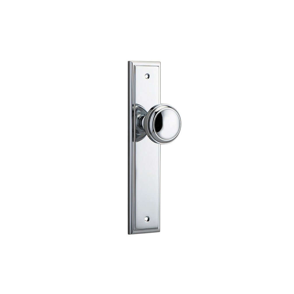 Paddington Knob - Stepped Backplate Polished Chrome / Passage / Lever Set Only