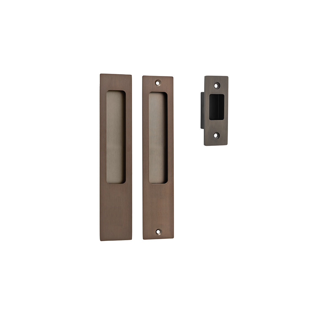 Rectangular Sliding Door Pull Signature Brass / Passage