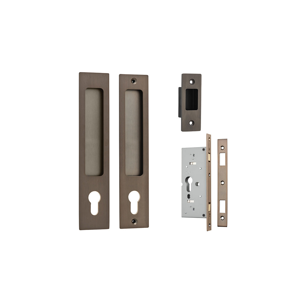 Rectangular Sliding Door Pull Signature Brass / Entrance