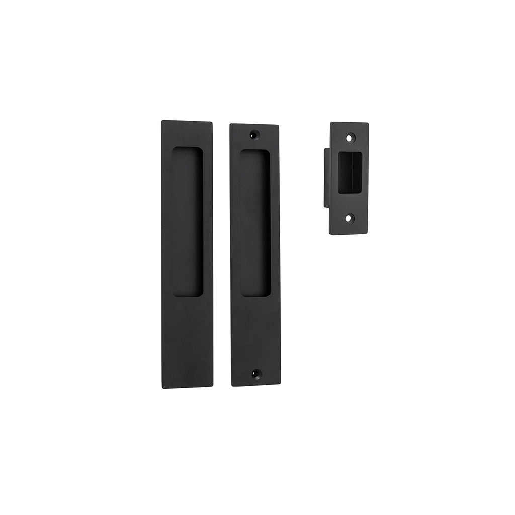 Rectangular Sliding Door Pull Matt Black / Passage