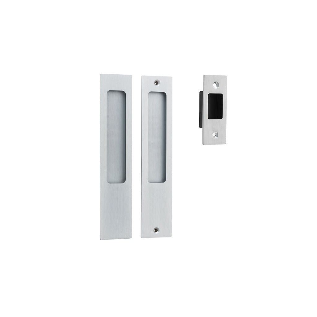 Rectangular Sliding Door Pull Brushed Chrome / Passage