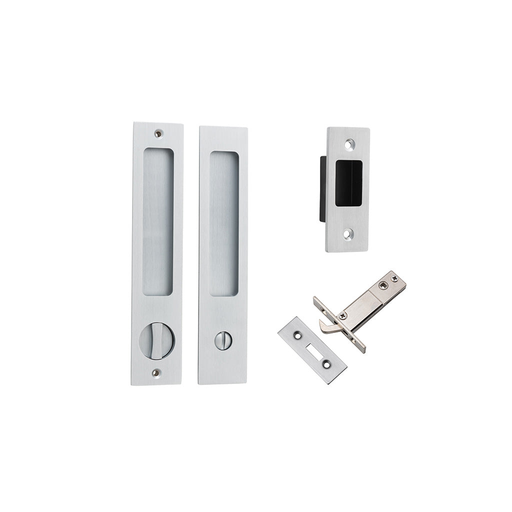 Rectangular Sliding Door Pull Brushed Chrome / Privacy