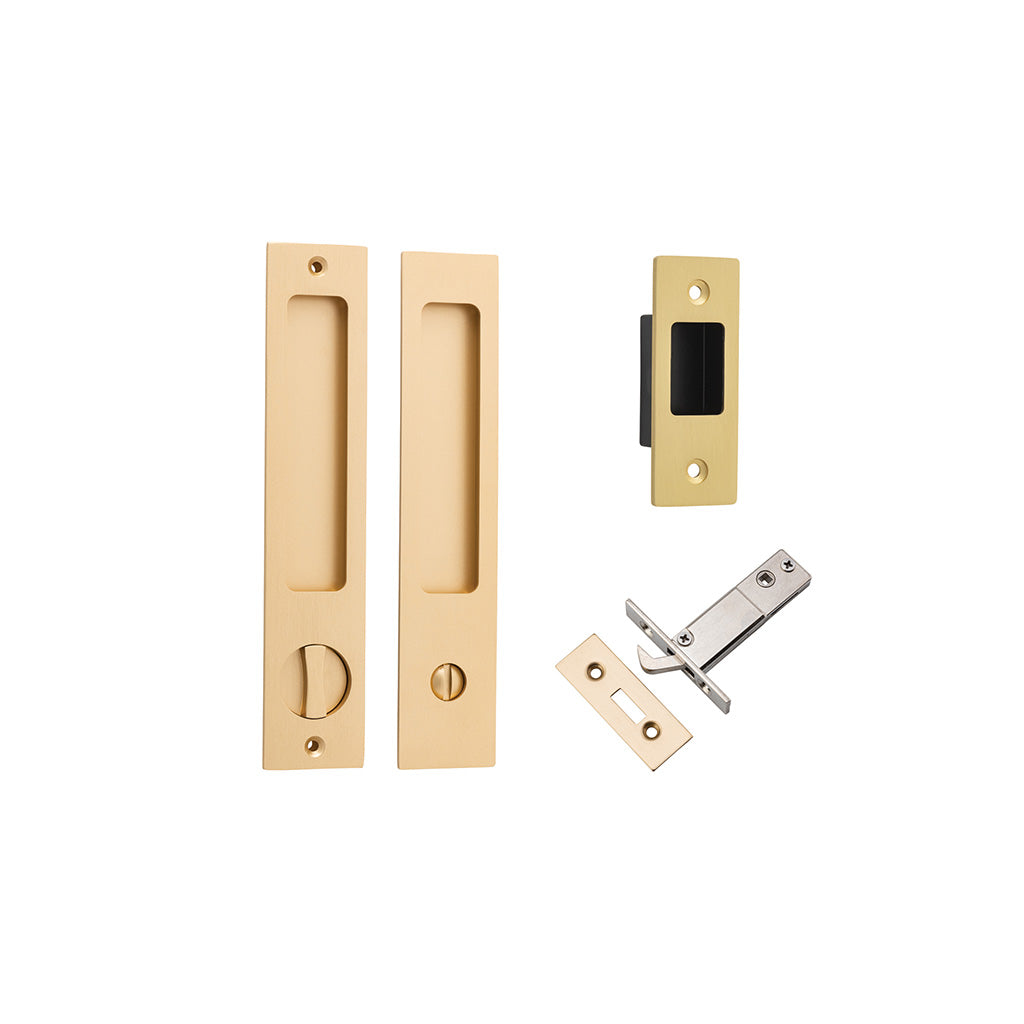 Rectangular Sliding Door Pull Brushed Brass / Privacy