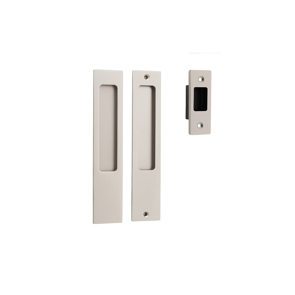Rectangular Sliding Door Pull Satin Nickel / Passage