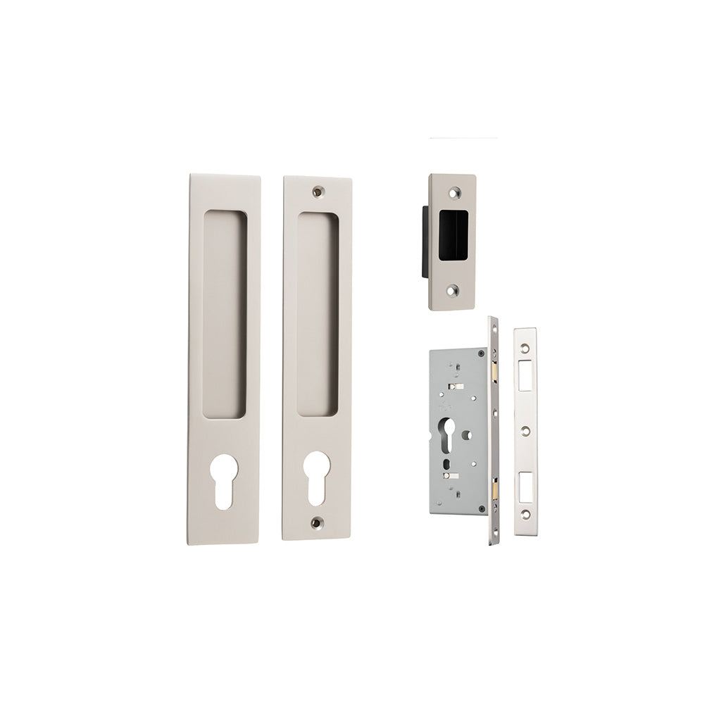 Rectangular Sliding Door Pull Satin Nickel / Entrance