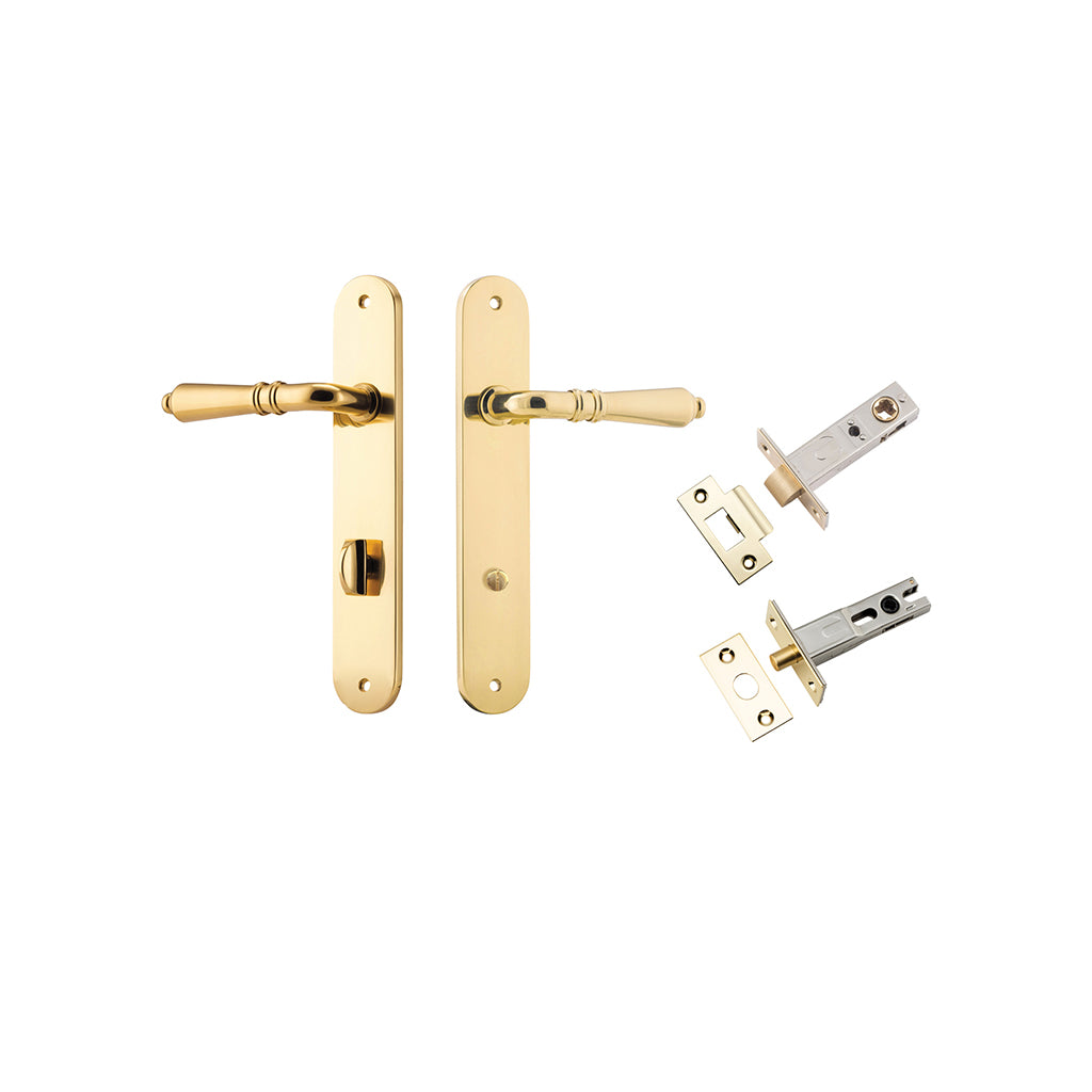 Sarlat Lever - Oval Backplate Polished Brass / Privacy / Separate Privacy Kit