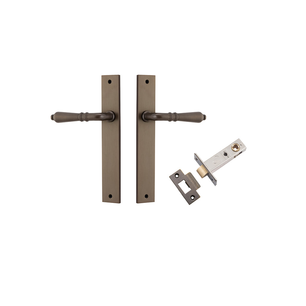 Sarlat Lever - Rectangular Backplate Signature Brass / Passage / Passage Kit