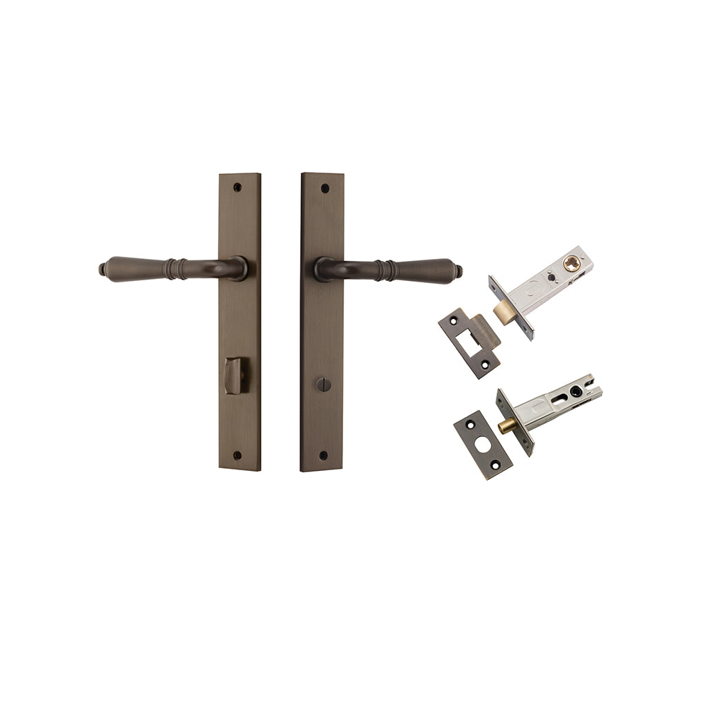 Sarlat Lever - Rectangular Backplate Signature Brass / Privacy / Separate Privacy Kit