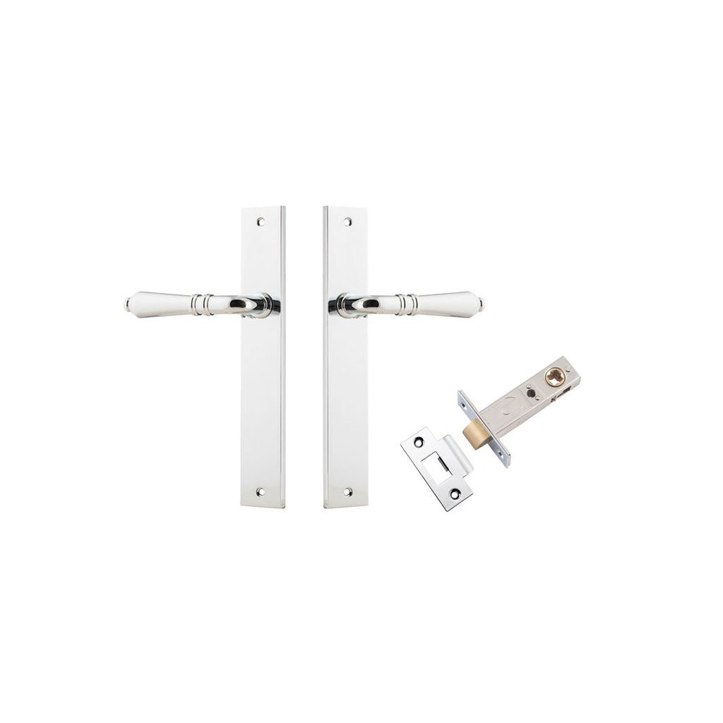 Sarlat Lever - Rectangular Backplate Polished Chrome / Passage / Passage Kit
