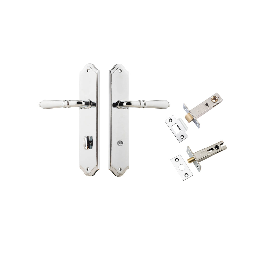 Sarlat Lever - Shouldered Backplate Polished Chrome / Privacy / Separate Privacy Kit