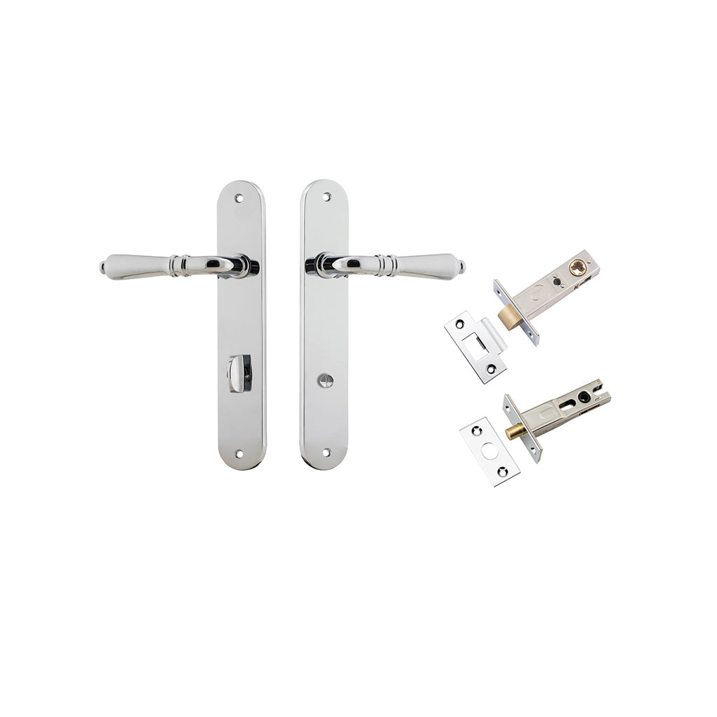 Sarlat Lever - Oval Backplate Polished Chrome / Privacy / Separate Privacy Kit