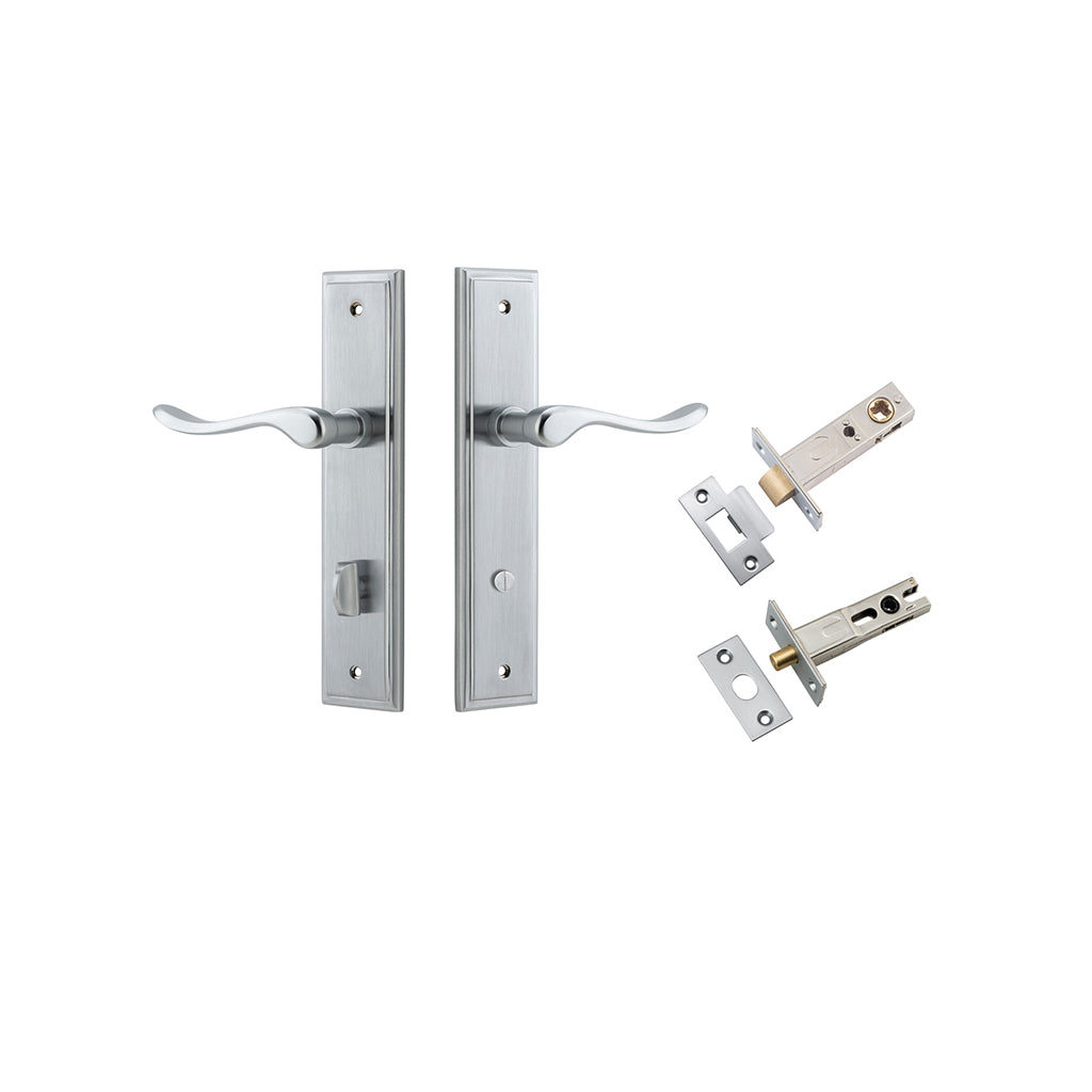 Stirling Lever - Stepped Backplate Brushed Chrome / Privacy / Separate Privacy Kit