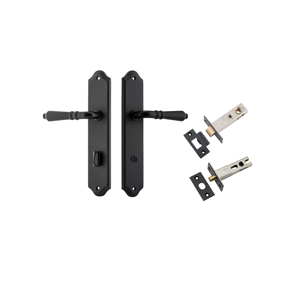 Sarlat Lever - Shouldered Backplate Matt Black / Privacy / Separate Privacy Kit