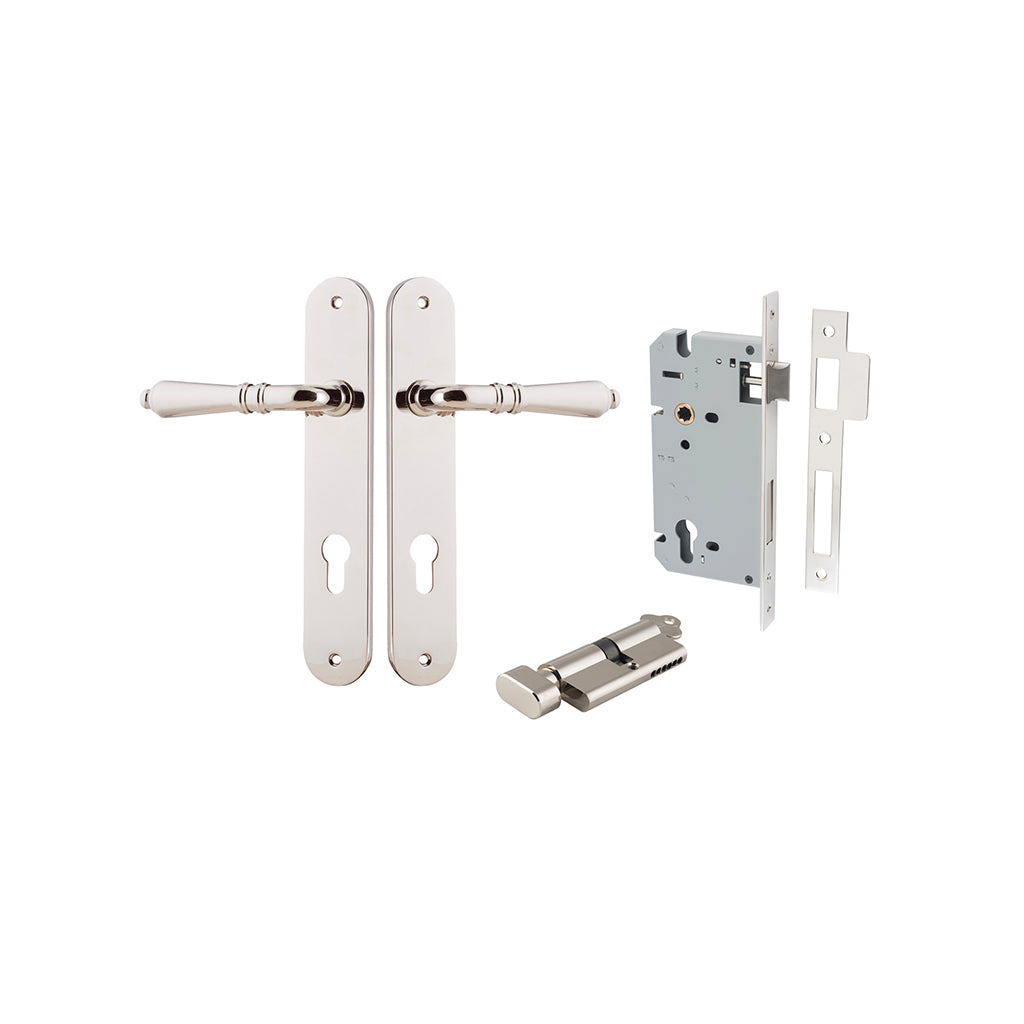 Sarlat Lever - Oval Backplate Polished Nickel / Entrance / Entrance Kit (Key-Thumb)
