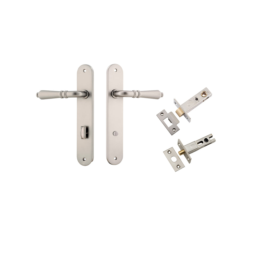 Sarlat Lever - Oval Backplate Satin Nickel / Privacy / Separate Privacy Kit