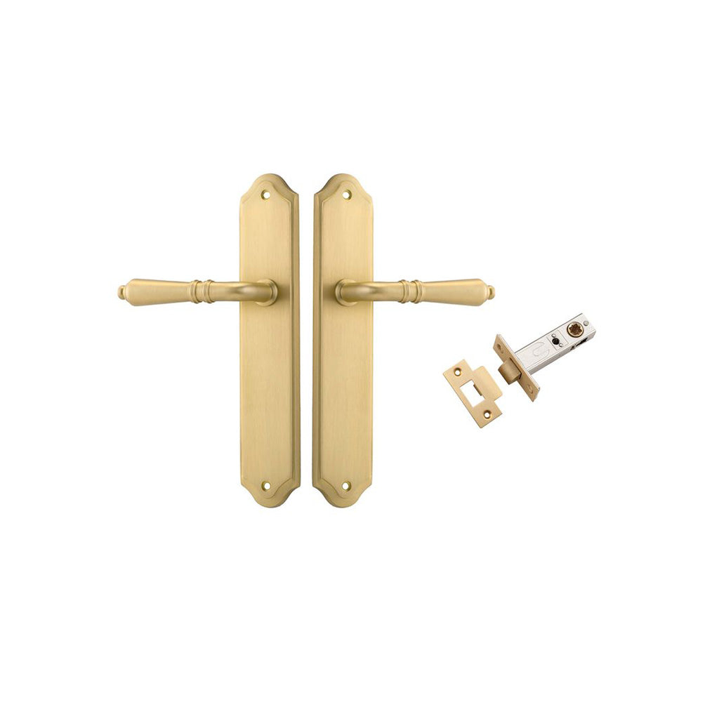 Sarlat Lever - Shouldered Backplate Brushed Gold PVD / Passage / Passage Kit