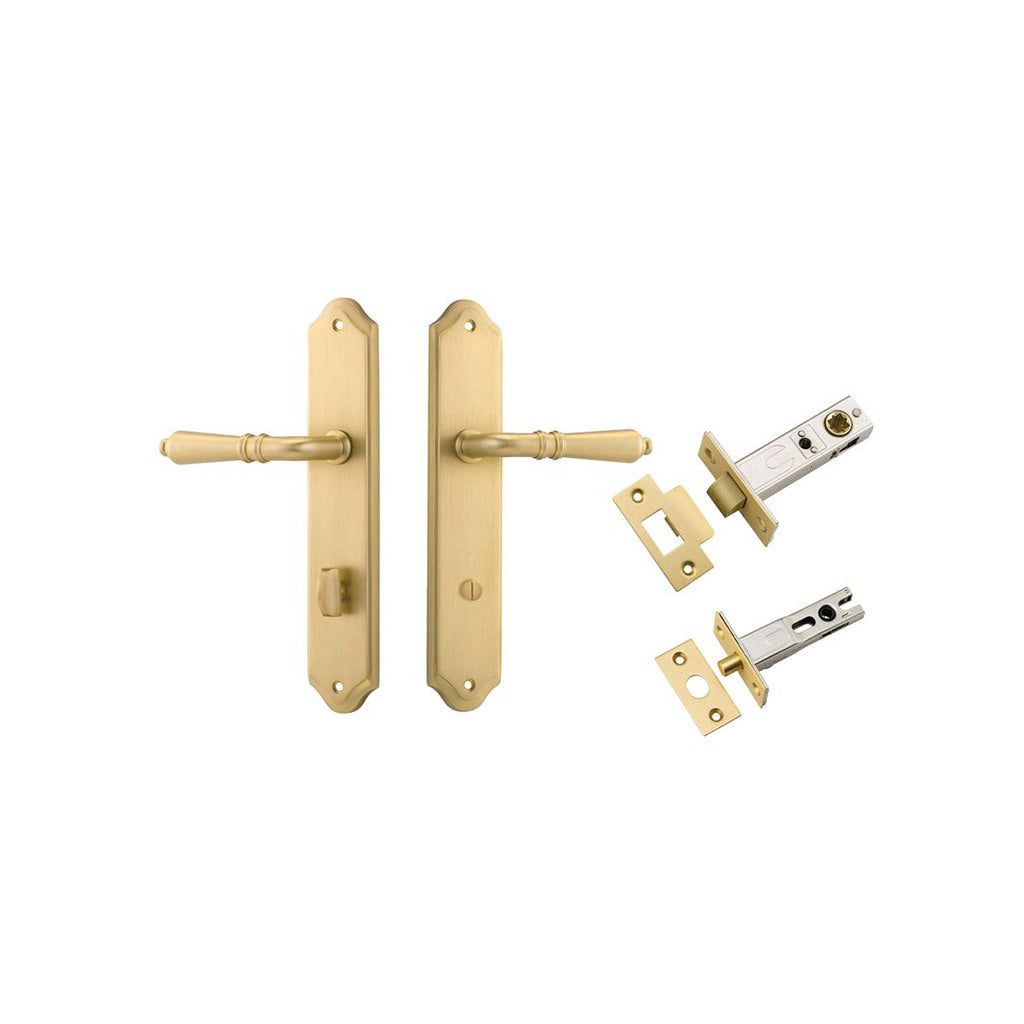 Sarlat Lever - Shouldered Backplate Brushed Gold PVD / Privacy / Separate Privacy Kit