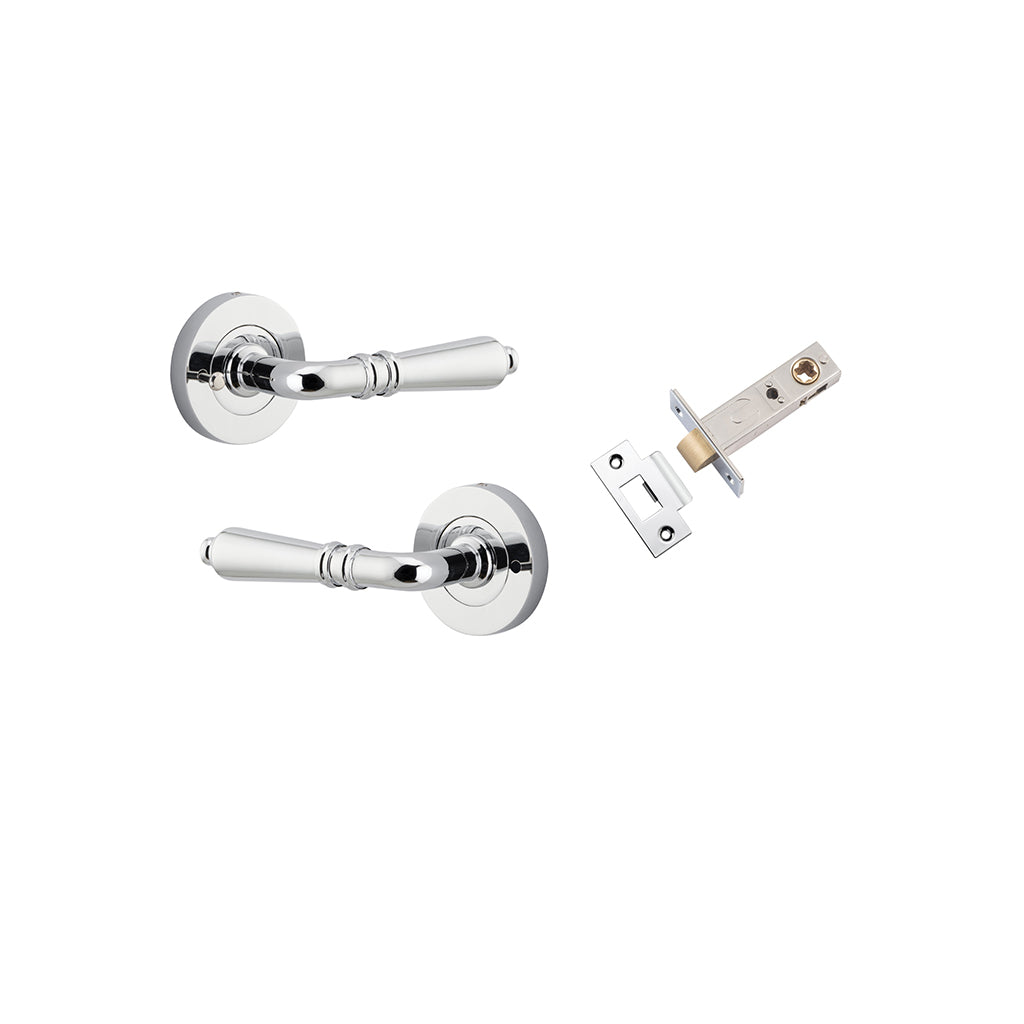 Sarlat Lever - Round Rose Polished Chrome / Privacy / Inbuilt Privacy Kit