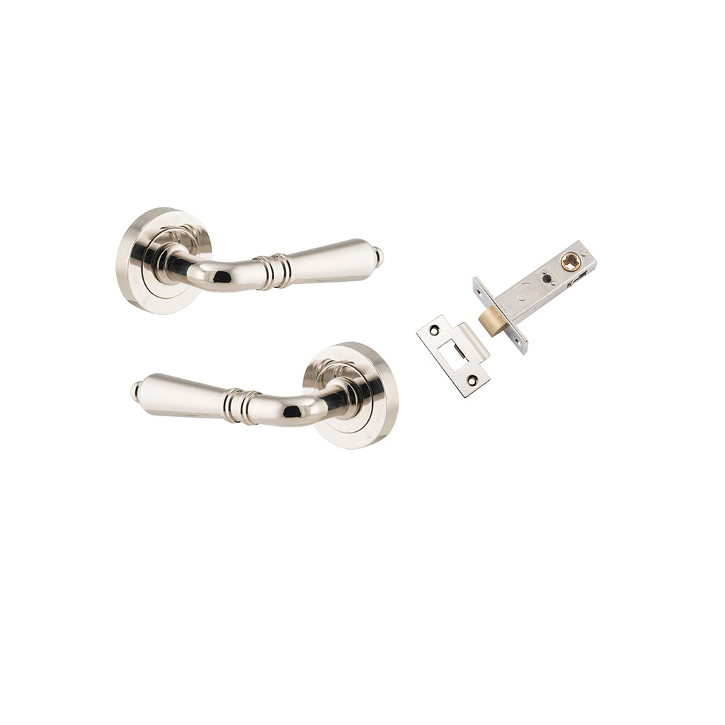 Sarlat Lever - Round Rose Polished Nickel / Passage / Passage Kit