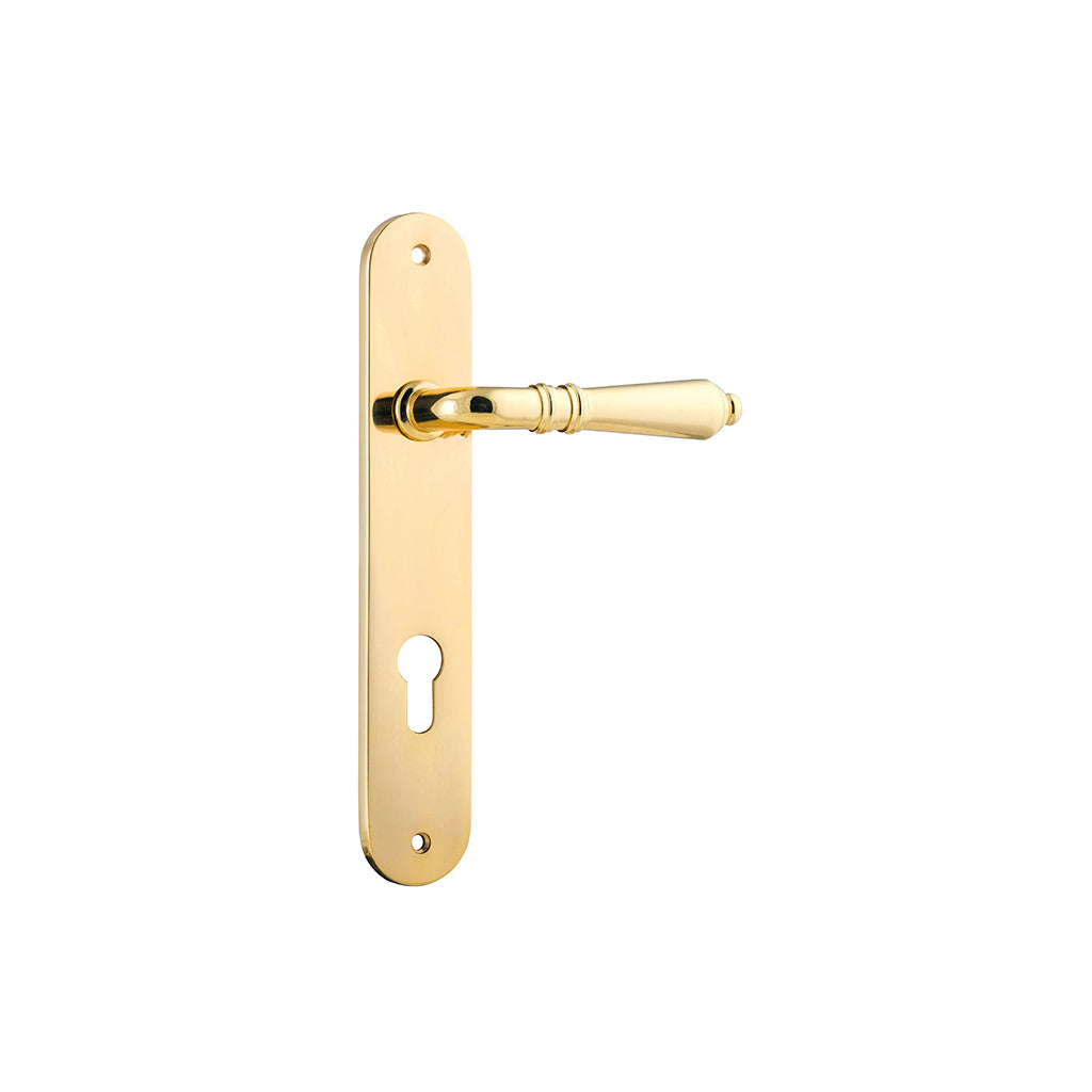 Sarlat Lever - Oval Backplate Polished Brass / Entrance / Lever Set Only
