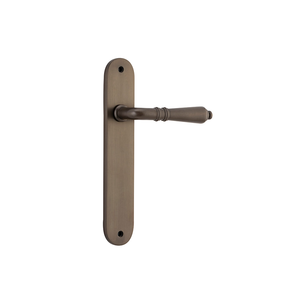 Sarlat Lever - Oval Backplate Signature Brass / Passage / Lever Set Only