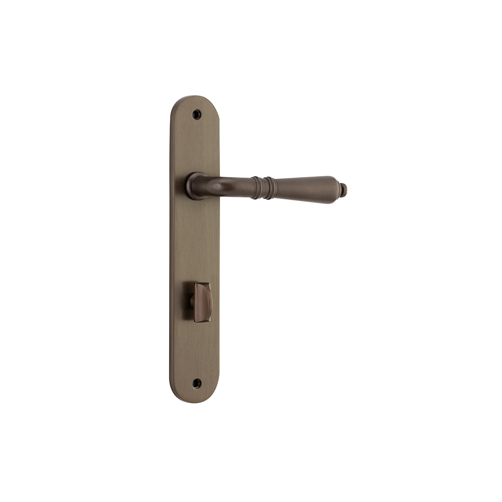 Sarlat Lever - Oval Backplate Signature Brass / Privacy / Lever Set Only