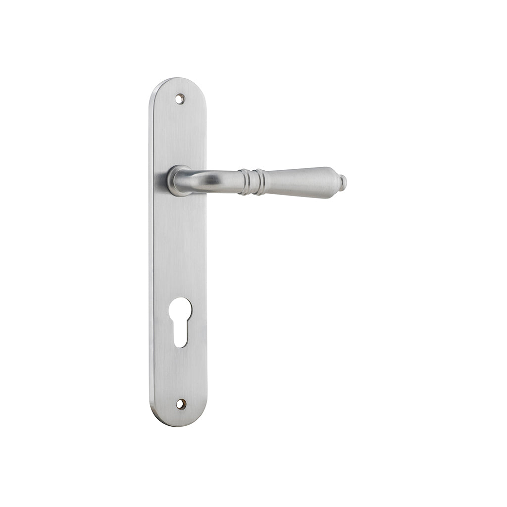 Sarlat Lever - Oval Backplate Brushed Chrome / Entrance / Lever Set Only