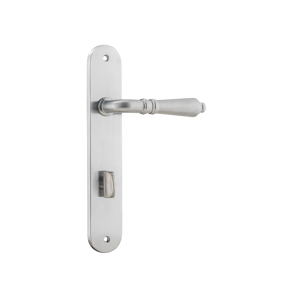 Sarlat Lever - Oval Backplate Brushed Chrome / Privacy / Lever Set Only
