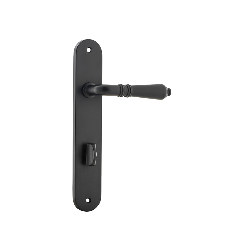 Sarlat Lever - Oval Backplate Matt Black / Privacy / Lever Set Only