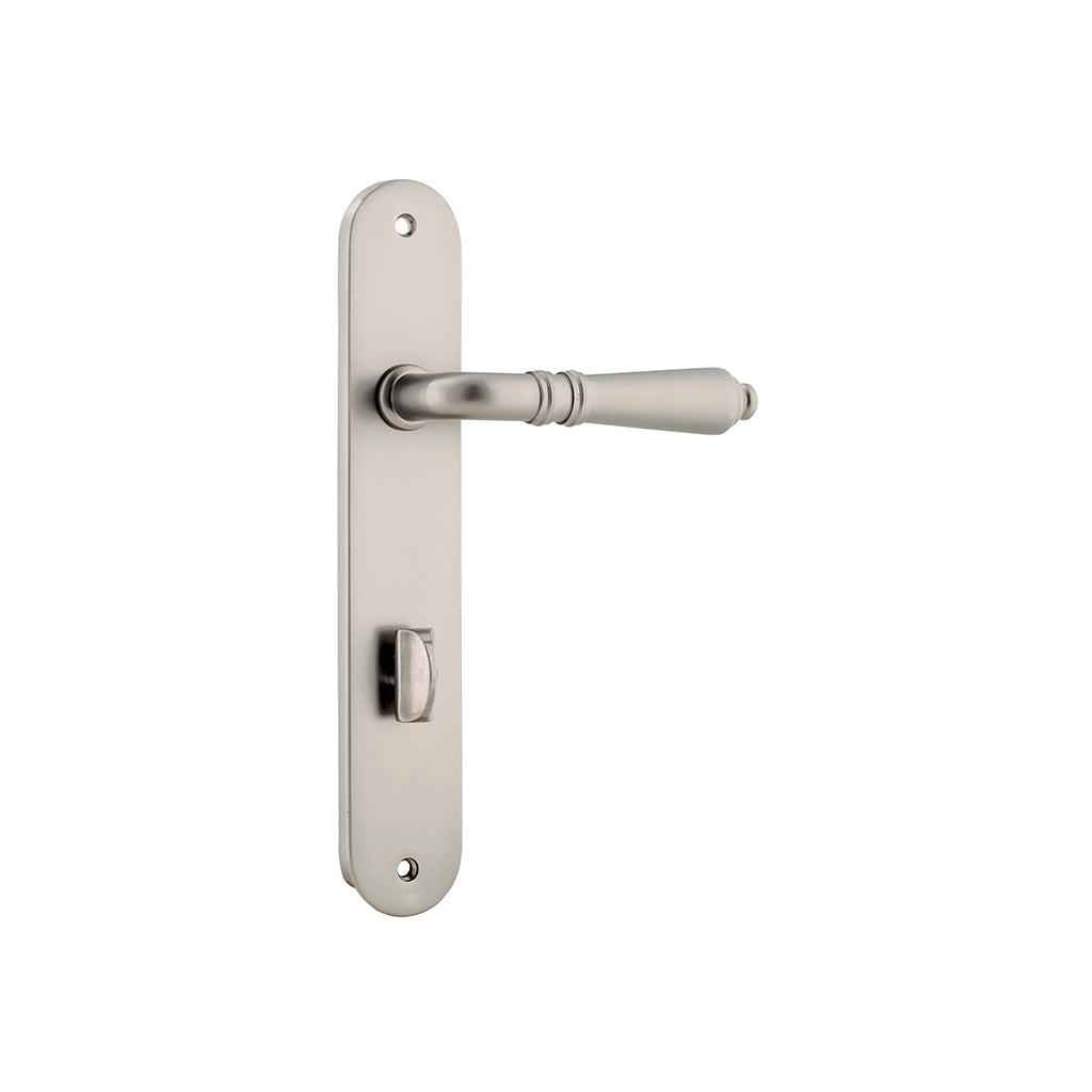 Sarlat Lever - Oval Backplate Satin Nickel / Privacy / Lever Set Only