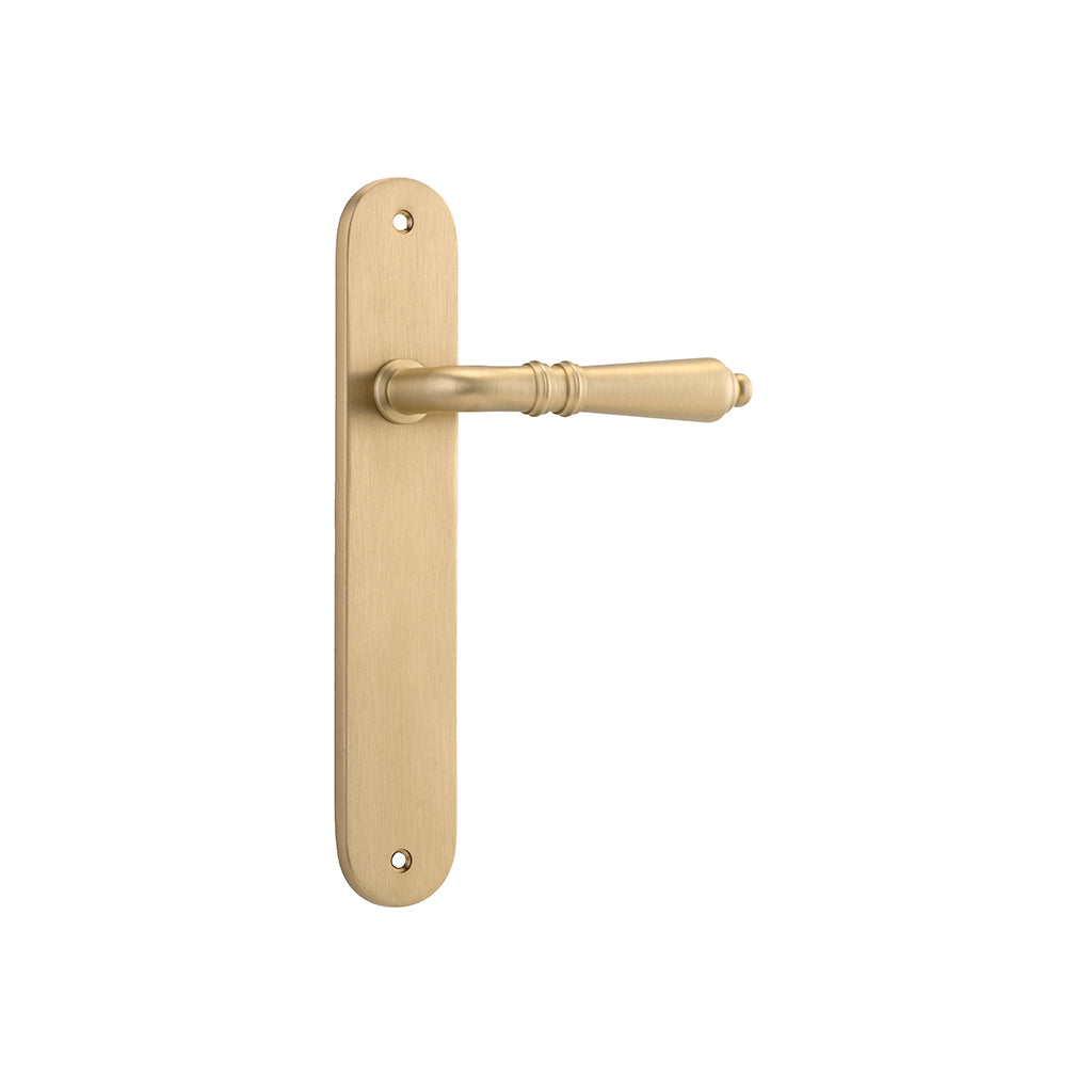 Sarlat Lever - Oval Backplate Brushed Brass / Passage / Lever Set Only