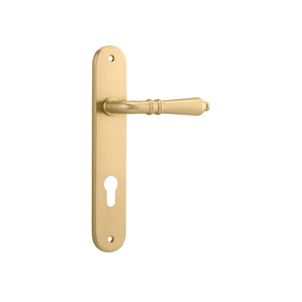 Sarlat Lever - Oval Backplate Brushed Gold PVD / Entrance / Lever Set Only