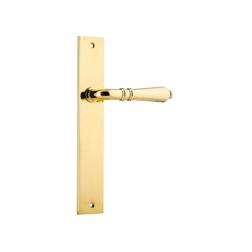 Sarlat Lever - Rectangular Backplate Polished Brass / Passage / Lever Set Only
