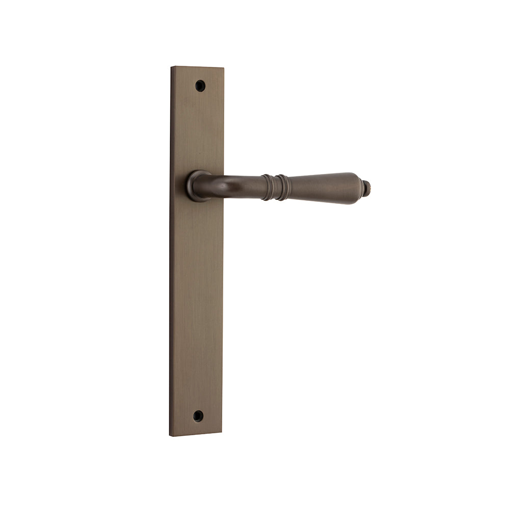 Sarlat Lever - Rectangular Backplate Signature Brass / Passage / Lever Set Only