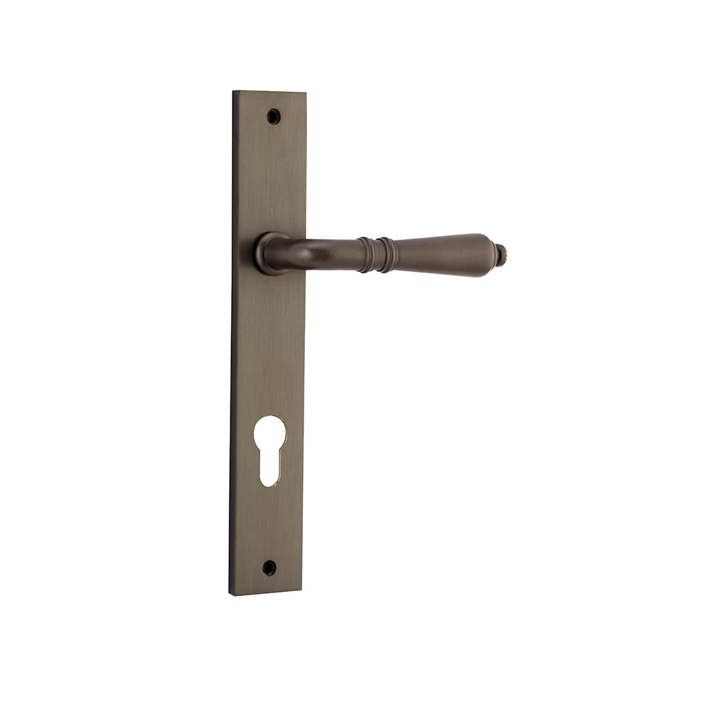 Sarlat Lever - Rectangular Backplate Signature Brass / Entrance / Lever Set Only