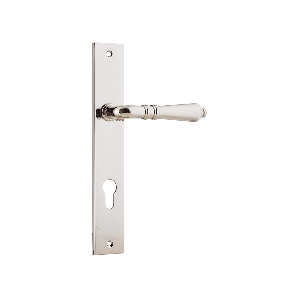 Sarlat Lever - Rectangular Backplate Polished Nickel / Entrance / Lever Set Only