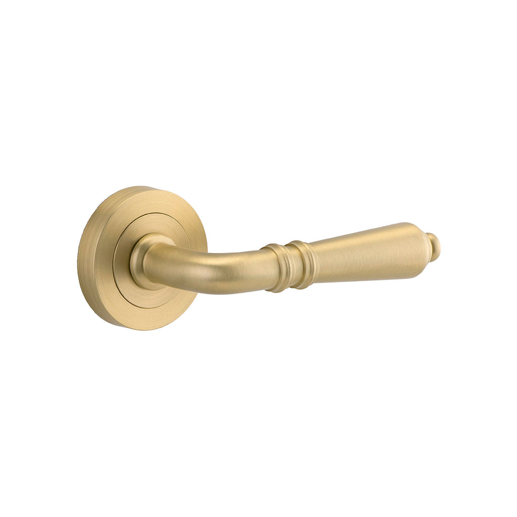 Sarlat Lever - Round Rose Brushed Gold PVD / Passage / Lever Set Only