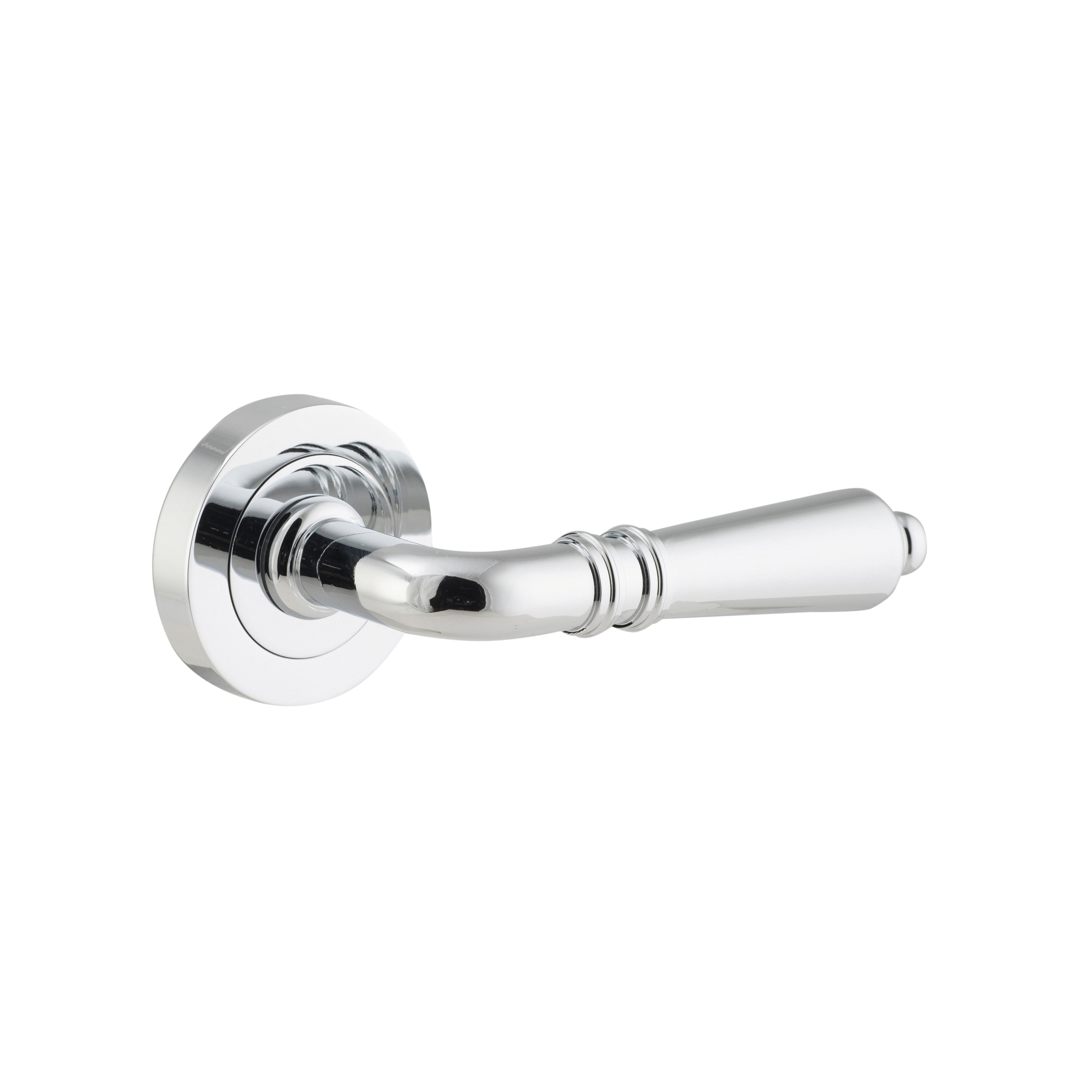 Sarlat Lever - Round Rose Polished Chrome / Passage / Lever Set Only