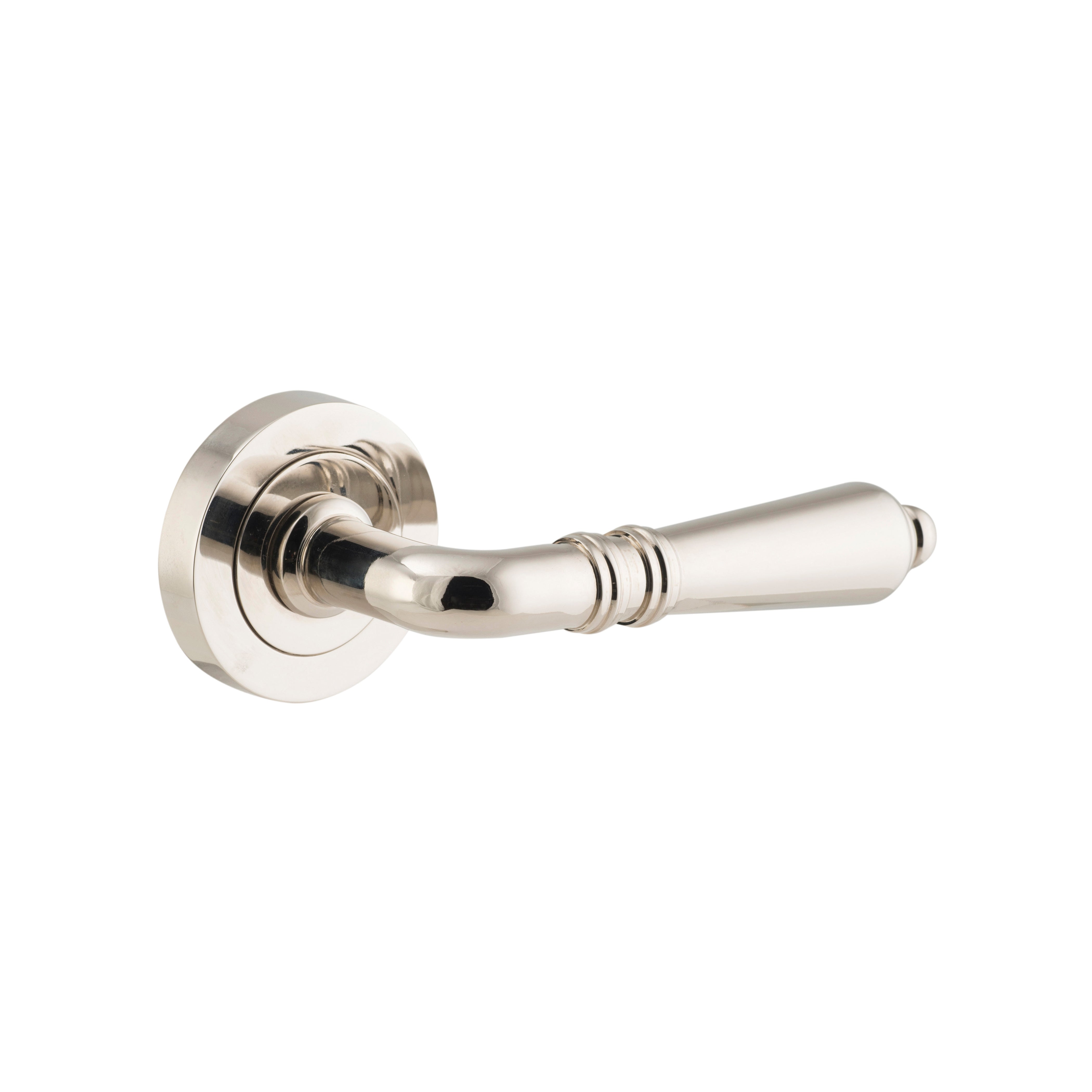 Sarlat Lever - Round Rose Polished Nickel / Passage / Lever Set Only