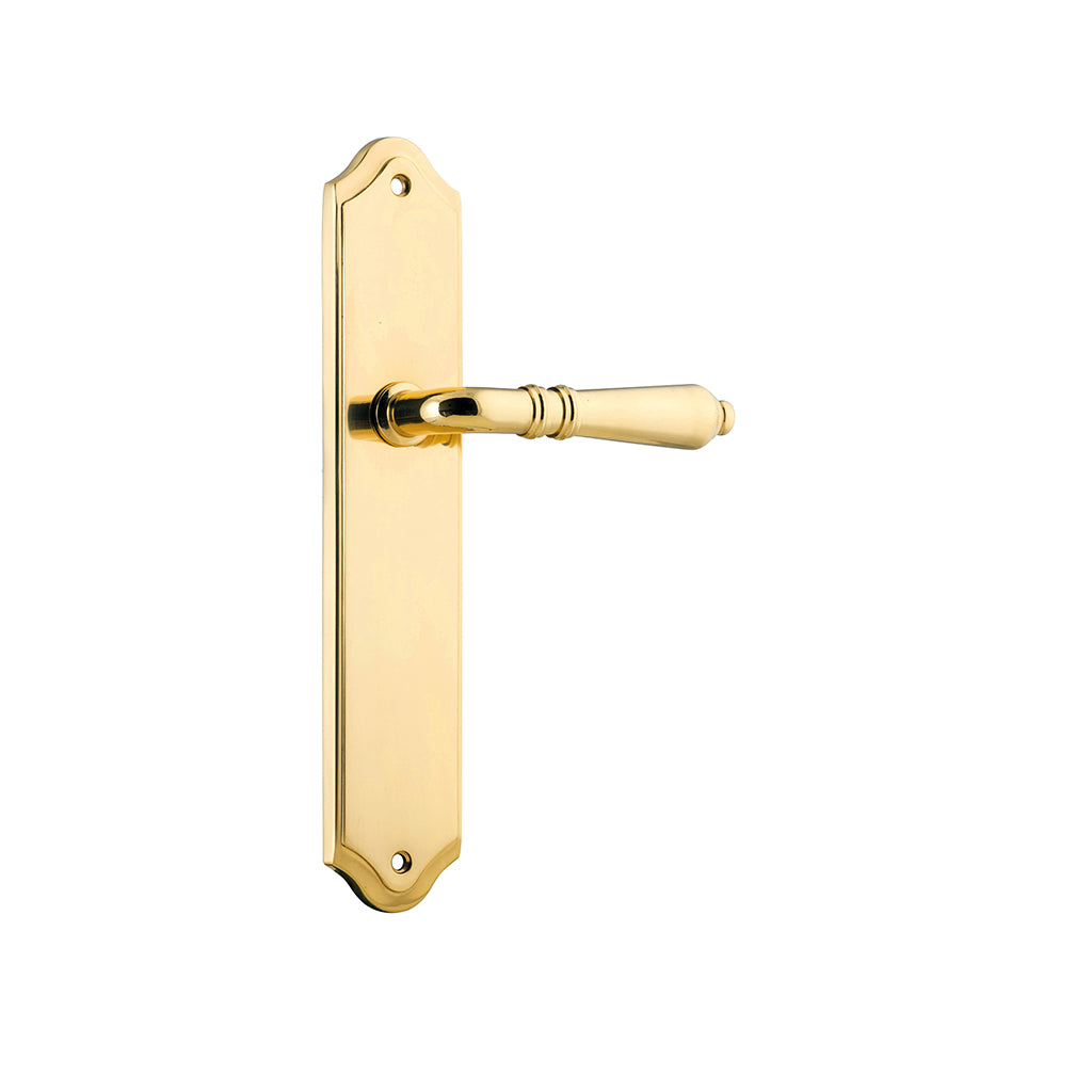 Sarlat Lever - Shouldered Backplate Polished Brass / Passage / Lever Set Only