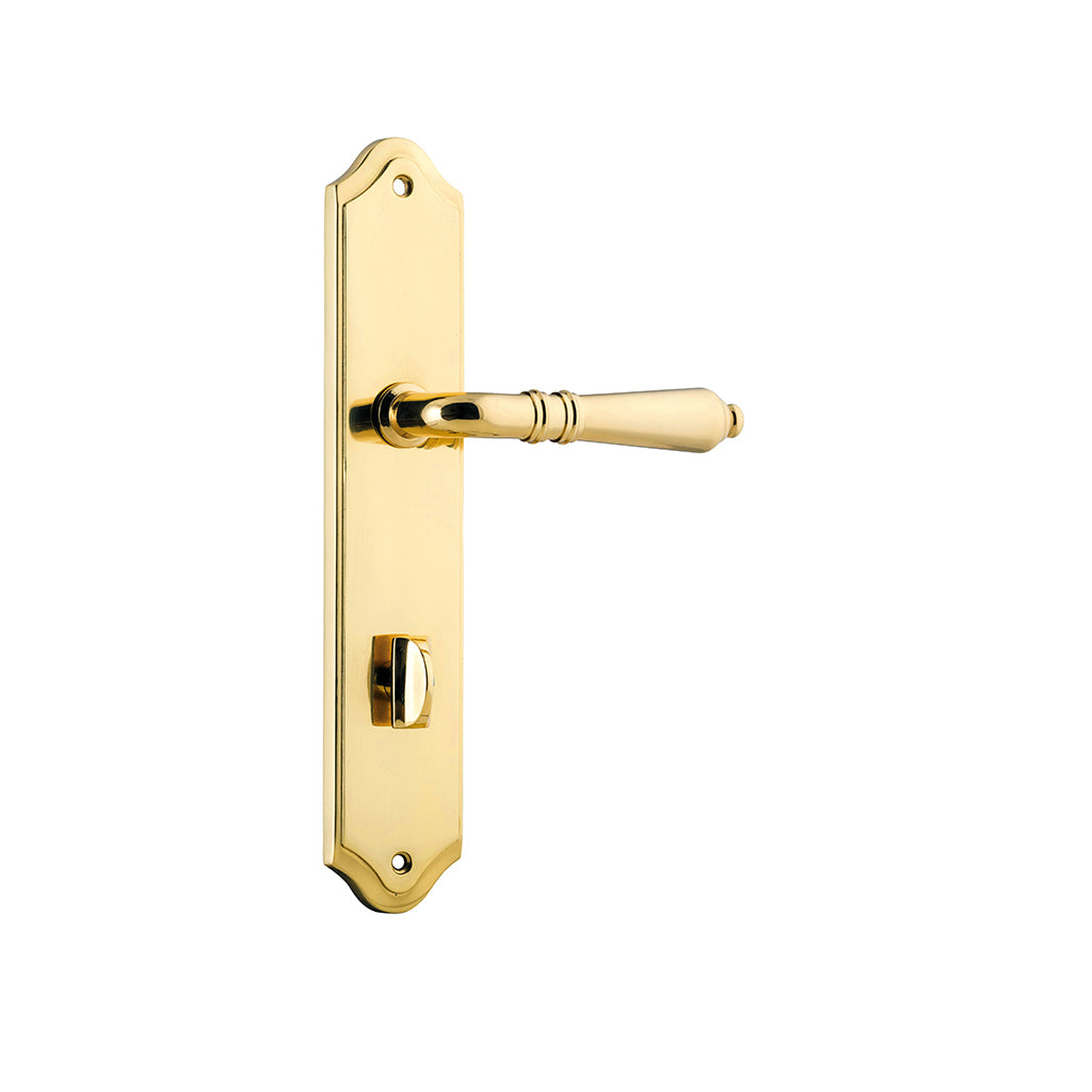 Sarlat Lever - Shouldered Backplate Polished Brass / Privacy / Lever Set Only