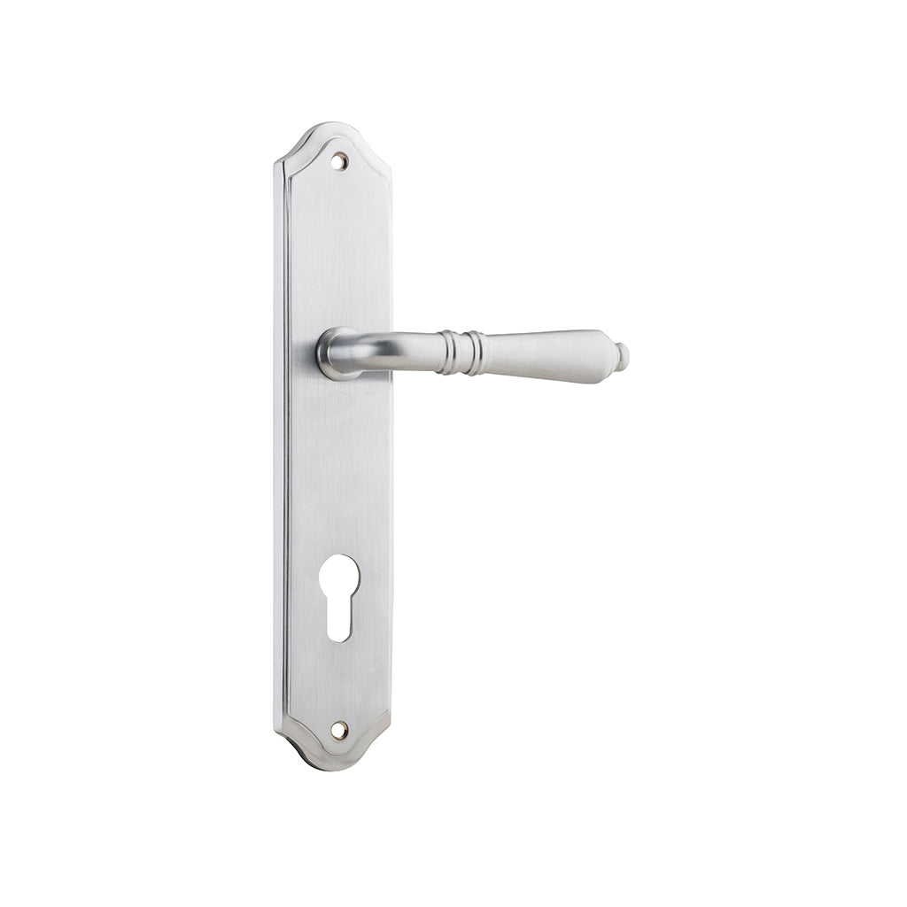 Sarlat Lever - Shouldered Backplate Brushed Chrome / Entrance / Lever Set Only