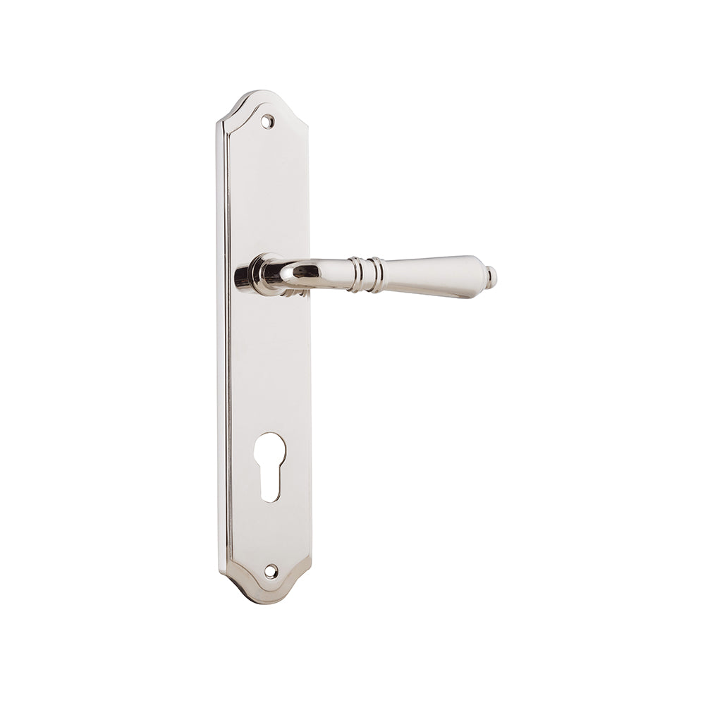 Sarlat Lever - Shouldered Backplate Polished Nickel / Entrance / Lever Set Only