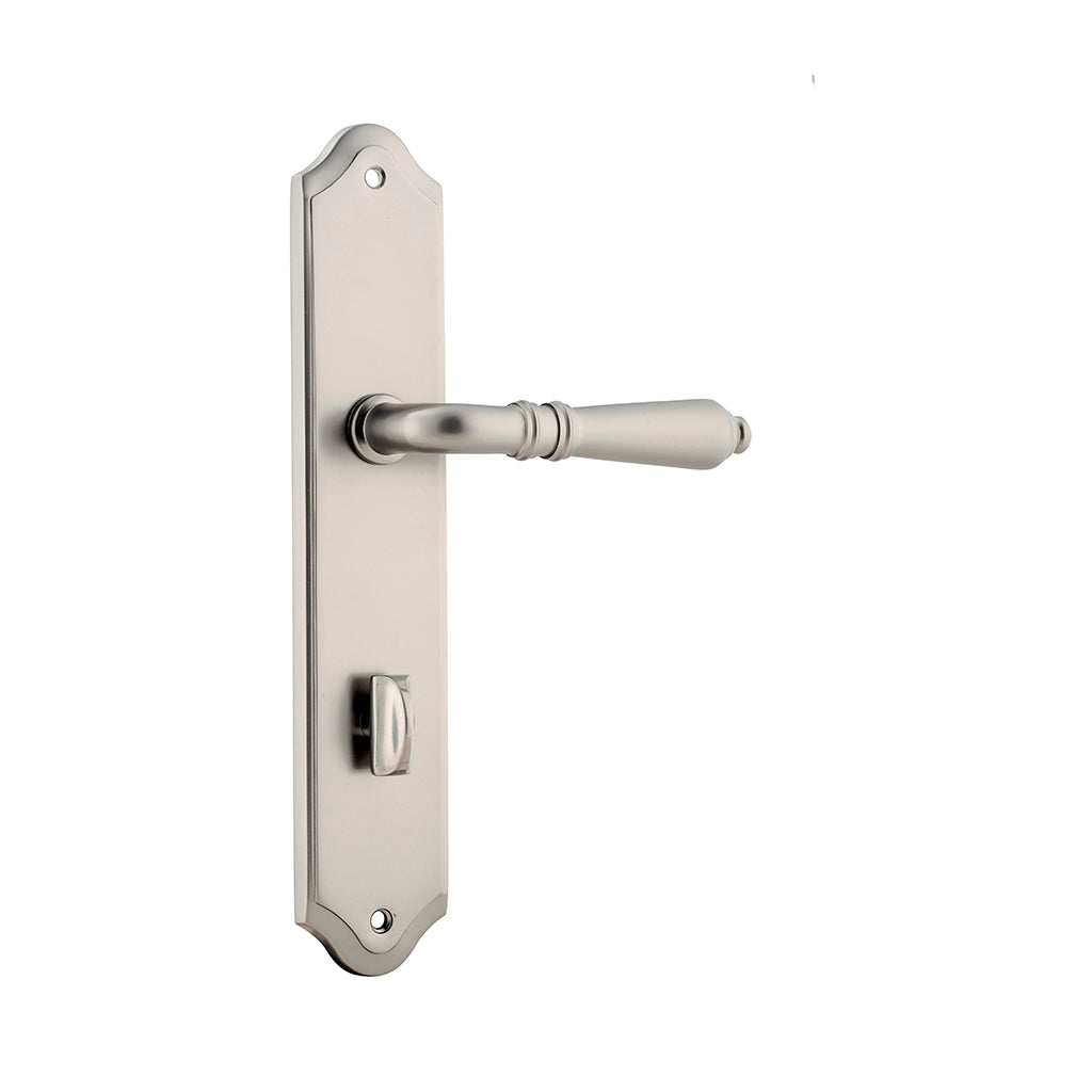 Sarlat Lever - Shouldered Backplate Satin Nickel / Privacy / Lever Set Only