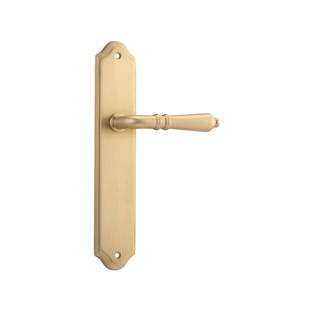 Sarlat Lever - Shouldered Backplate Brushed Brass / Passage / Lever Set Only