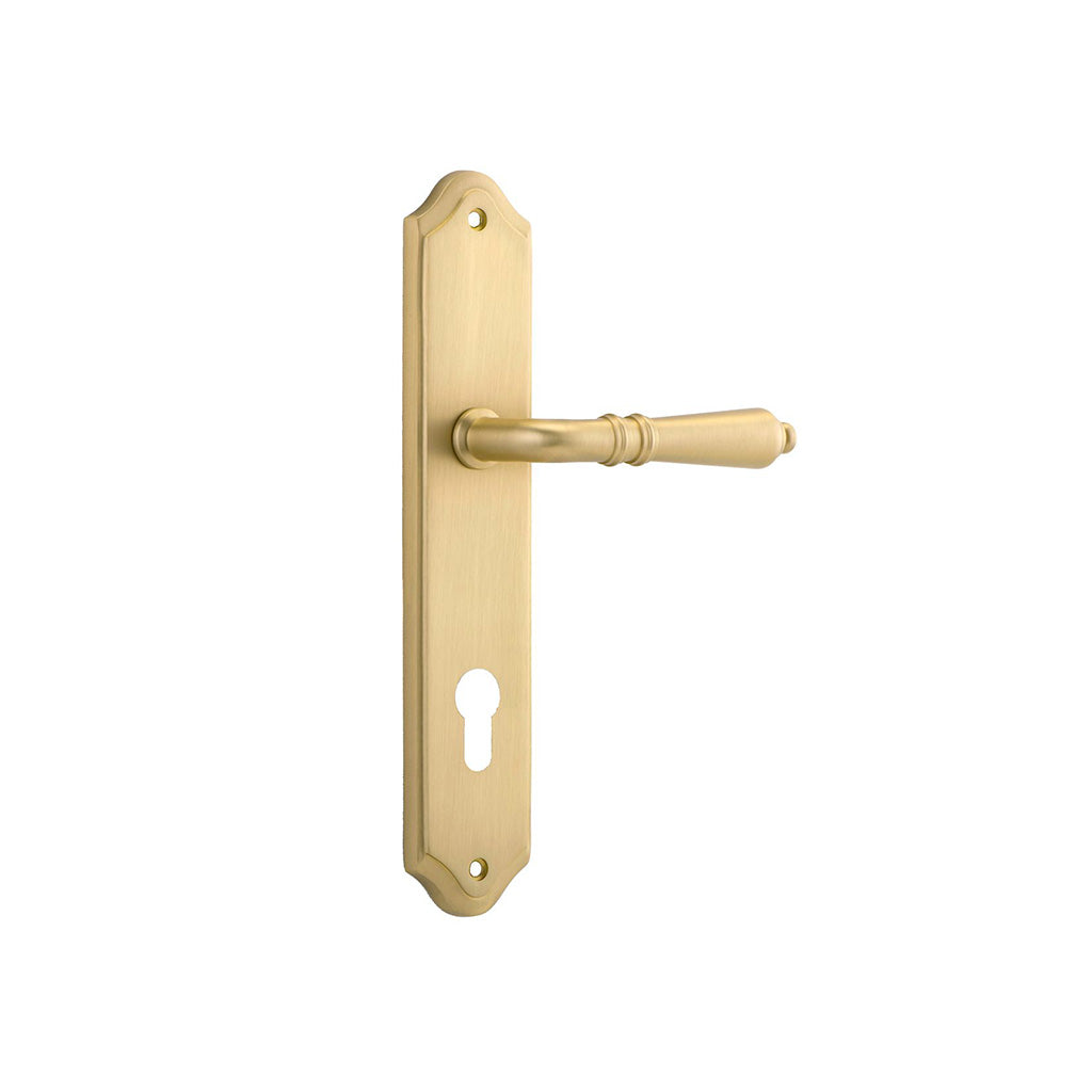 Sarlat Lever - Shouldered Backplate Brushed Gold PVD / Entrance / Lever Set Only